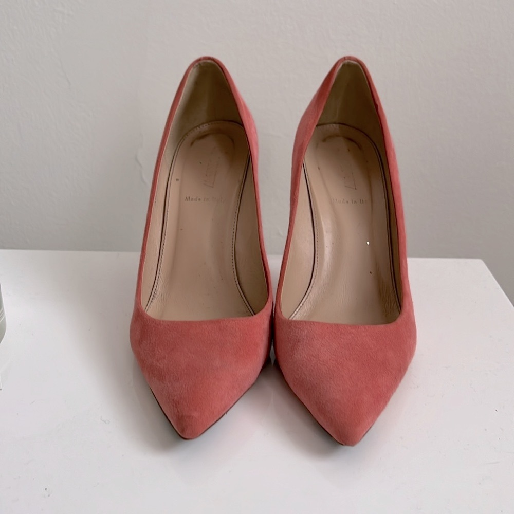 J. Crew pink suede heels, SIZE 8